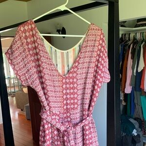 Ace & Jig Rose-Red Geometric Cotton Jumpsuit